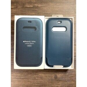 NEW Genuine Apple iPhone 12 | 12 Pro Leather Sleeve Case w/ MagSafe -Baltic Blue